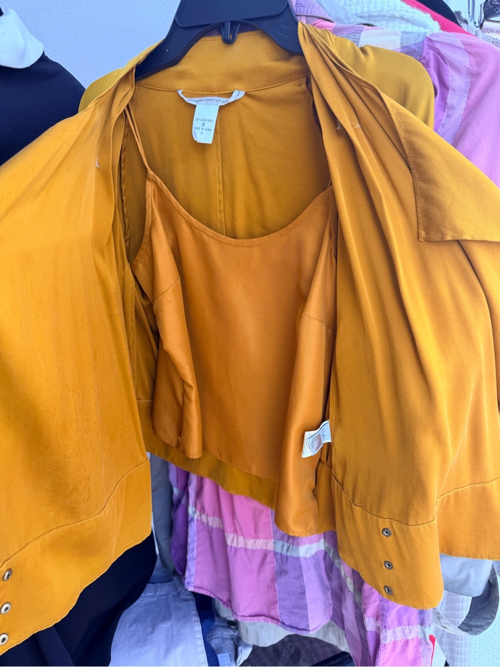 Diane Von Furstenberg Mustard Yellow Sleeveless Shell